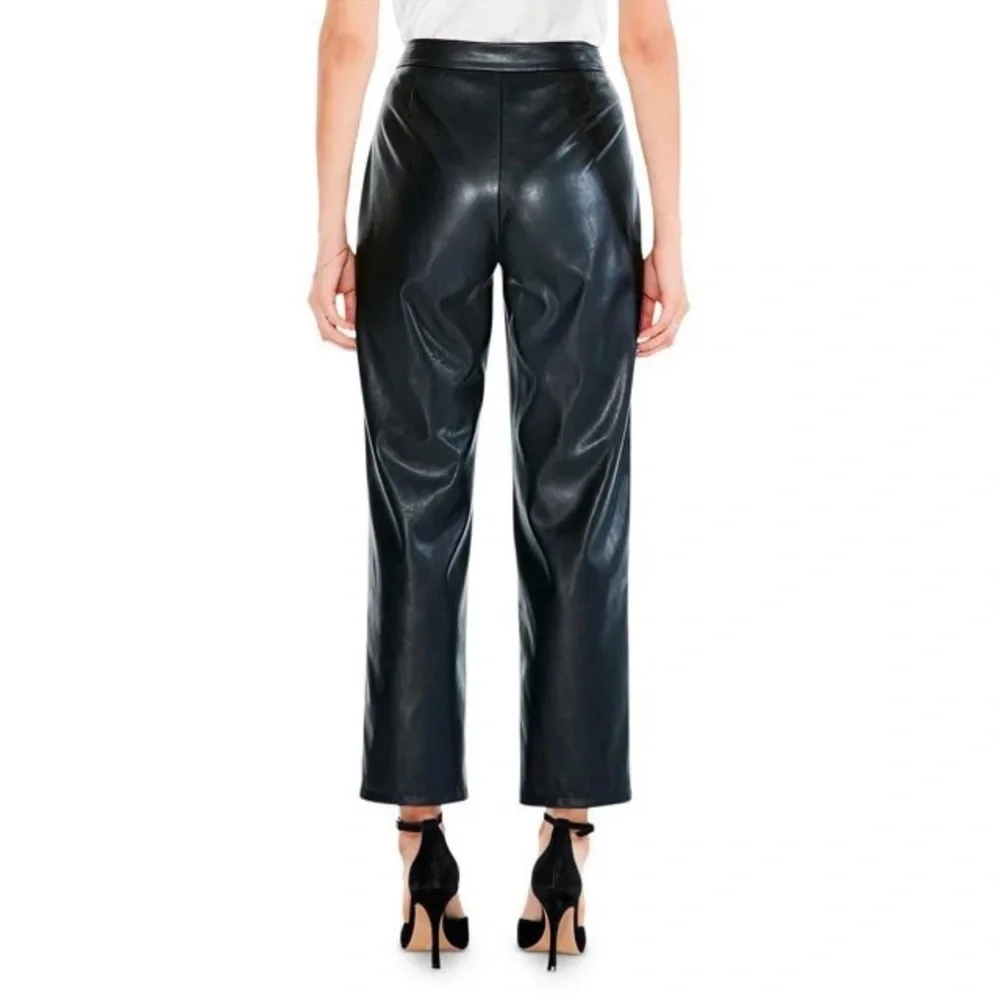 ✨ NIC+ZOE Dark Chocolate Vegan Leather Pants | Straight-Leg Luxe Fall Glam Sz 14